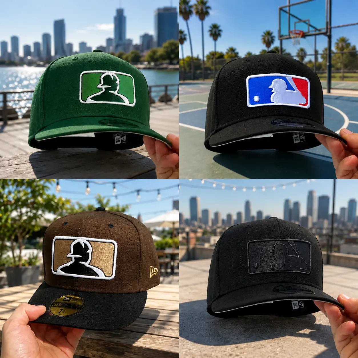 2026 New Era MLB Logo Collection Baseball Cap – Classic Embroidered League Patch Hat, Adjustable Snapback Streetwear Style, Unisex Casual Sports Fashion