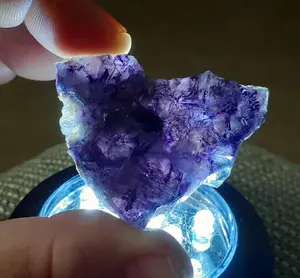 Beautiful Heart Shaped High Quality Purple and Blue Phantom Cubic Fluorite on UV Reactive Mica Matrix! Inner Mongolia, China, Indu Mine.
