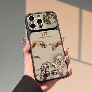 777 Angel Number Aesthetic Phone Case for iPhone 17 16 15 14 13 Pro Max | "The Universe Is With Me" Vintage Renaissance Art Universe Manifestation Protective Case Cover 985