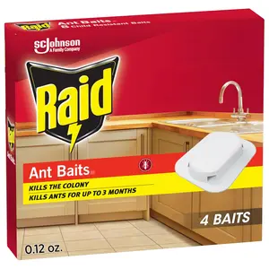 Raid Ant Killer Baits - Indoor Household Pest Control, Colony-Killing, 3-Month Ant Elimination, Child-Resistant, 4-Count