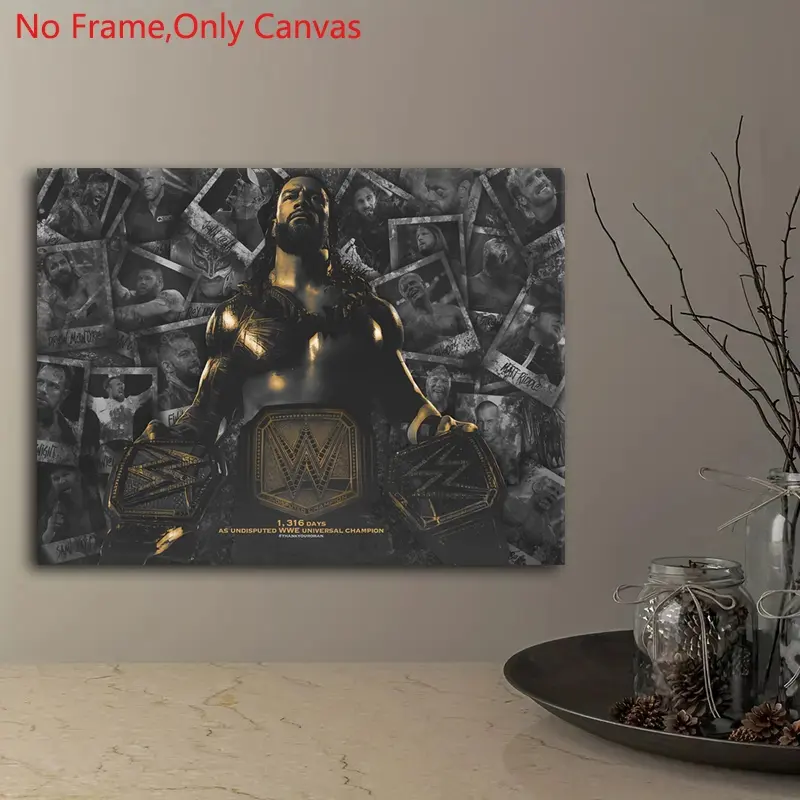 1 Piece/set Frameless Unframed Canvas Painting Print Poster,Classic Collage Digital Sports Art,Tribal Chief Roman Reigns Victims,Sports themed,Gift for Professional Wrestling Lovers & Bedroom,Living Room,Office,Wall Decoration, Home Wall Decor