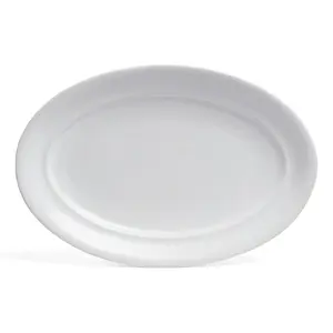 over&back Rimmed Semi-Matte Stoneware Oval Serving Platter