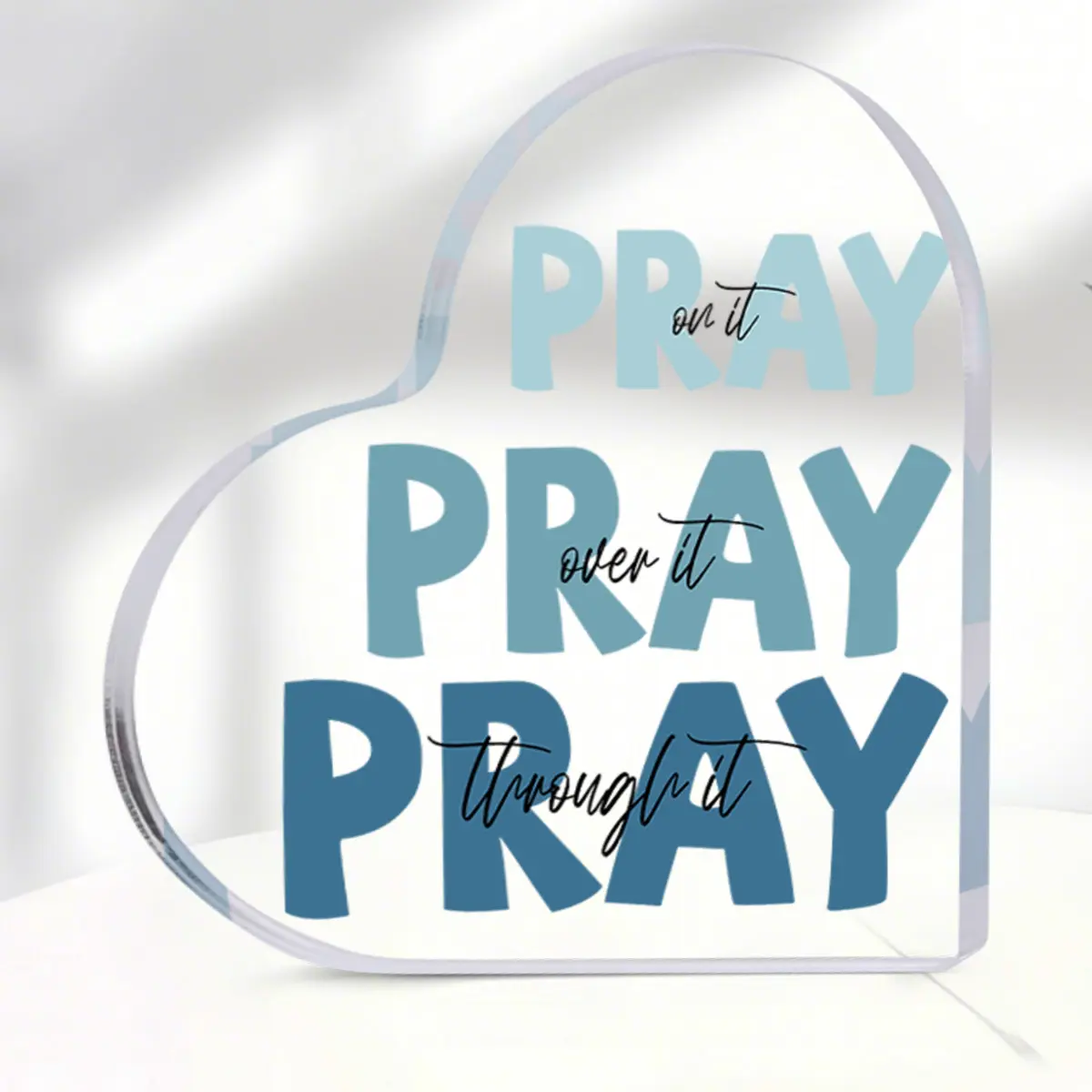 Heart-Shaped Crystal Acrylic Desktop Plaque Prayer Keepsake, Christian Gift for Sisters & Mothers, Home Decor Gifts, Decorative Room Decor, Home Ornaments, Christmas Gift Idea