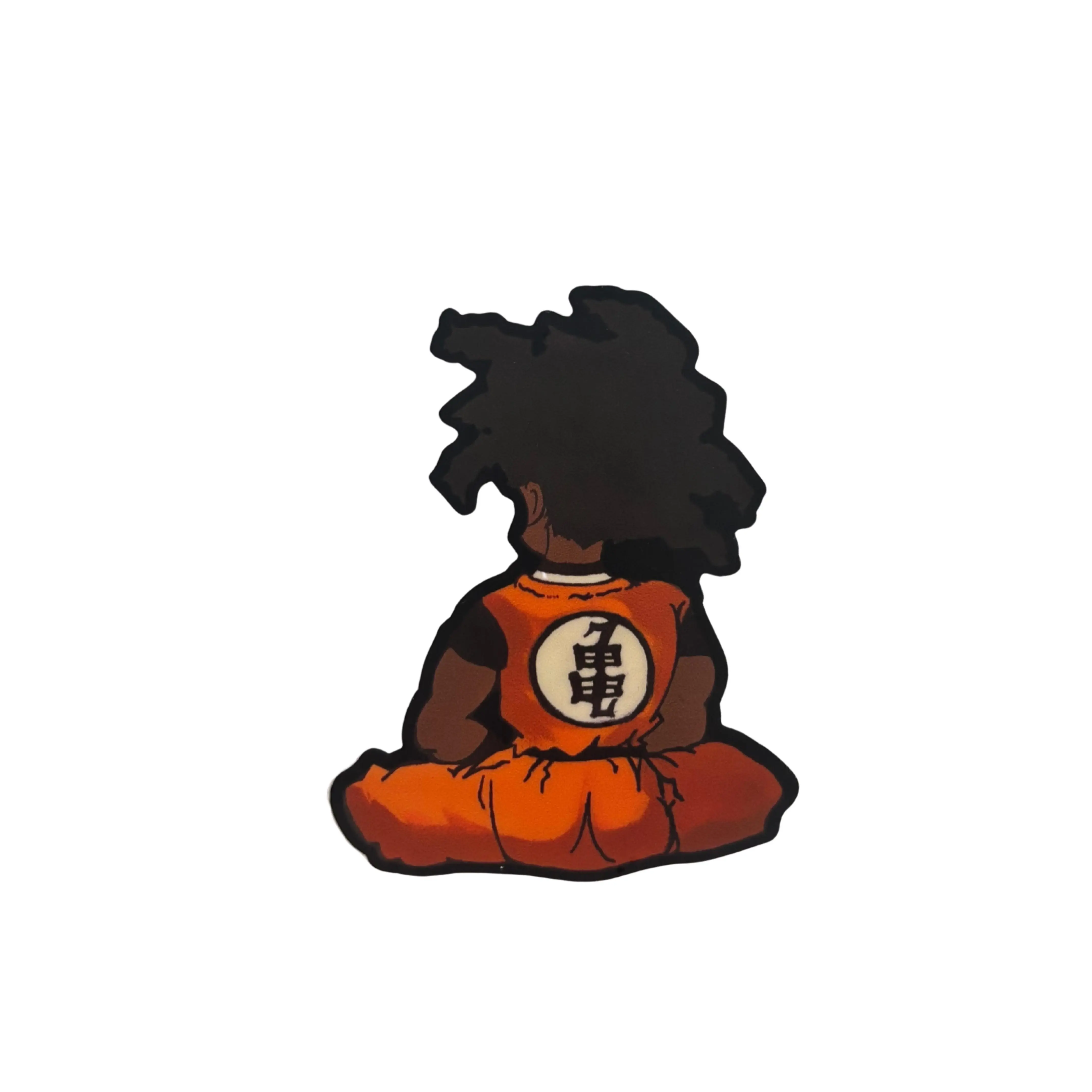 Afro Goku Sticker 3x3 Vinyl Anime Waterproof Durable Scratch-Resistant Local Artist Design for Anime Fans Collectors and Culture-Loving Art Enthusiasts