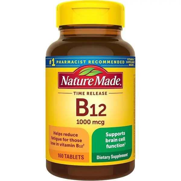 Nature Made Vitamin B12 1000 mcg, B12 Vitamins, Dietary Supplement for Energy Metabolism Support, 160 Time Release Tablets, 160 Day Supply
