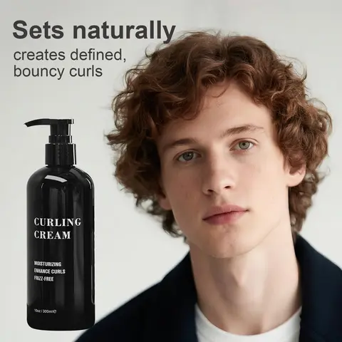 SILLKVA Curl Cream for Men – 10.14 oz Lightweight Leave-In for Defined, Frizz-Free Curls, Natural Moisture for Wavy & Curly Hair