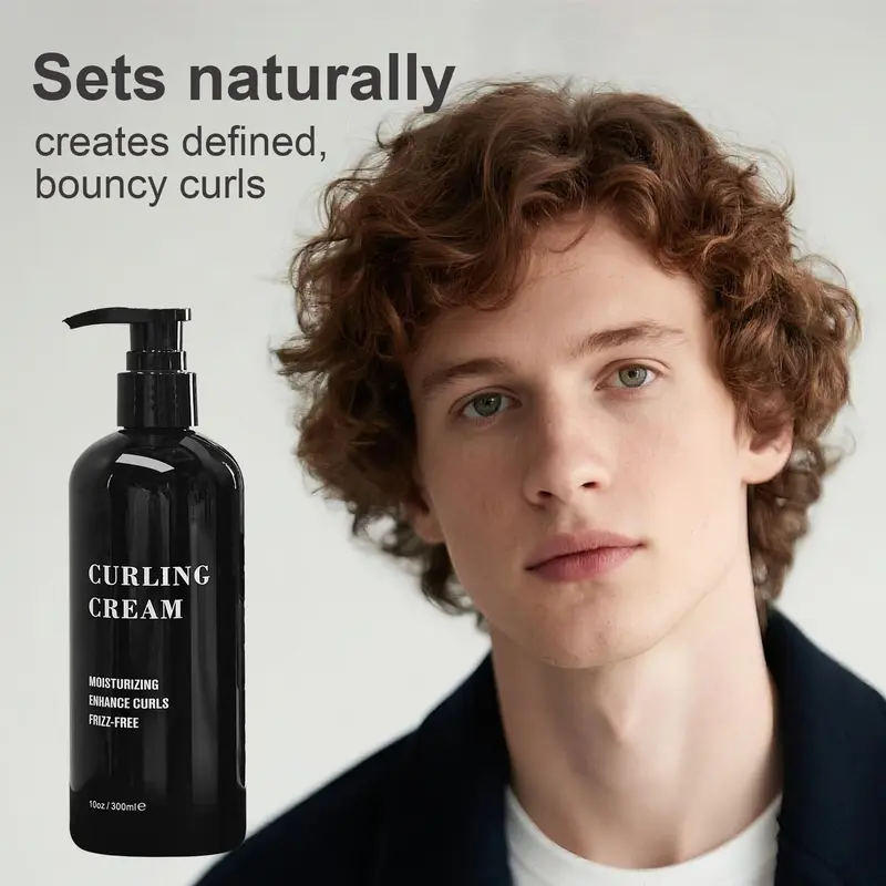 SILLKVA Curl Cream for Men – 10.14 oz Lightweight Leave-In for Defined, Frizz-Free Curls, Natural Moisture for Wavy & Curly Hair