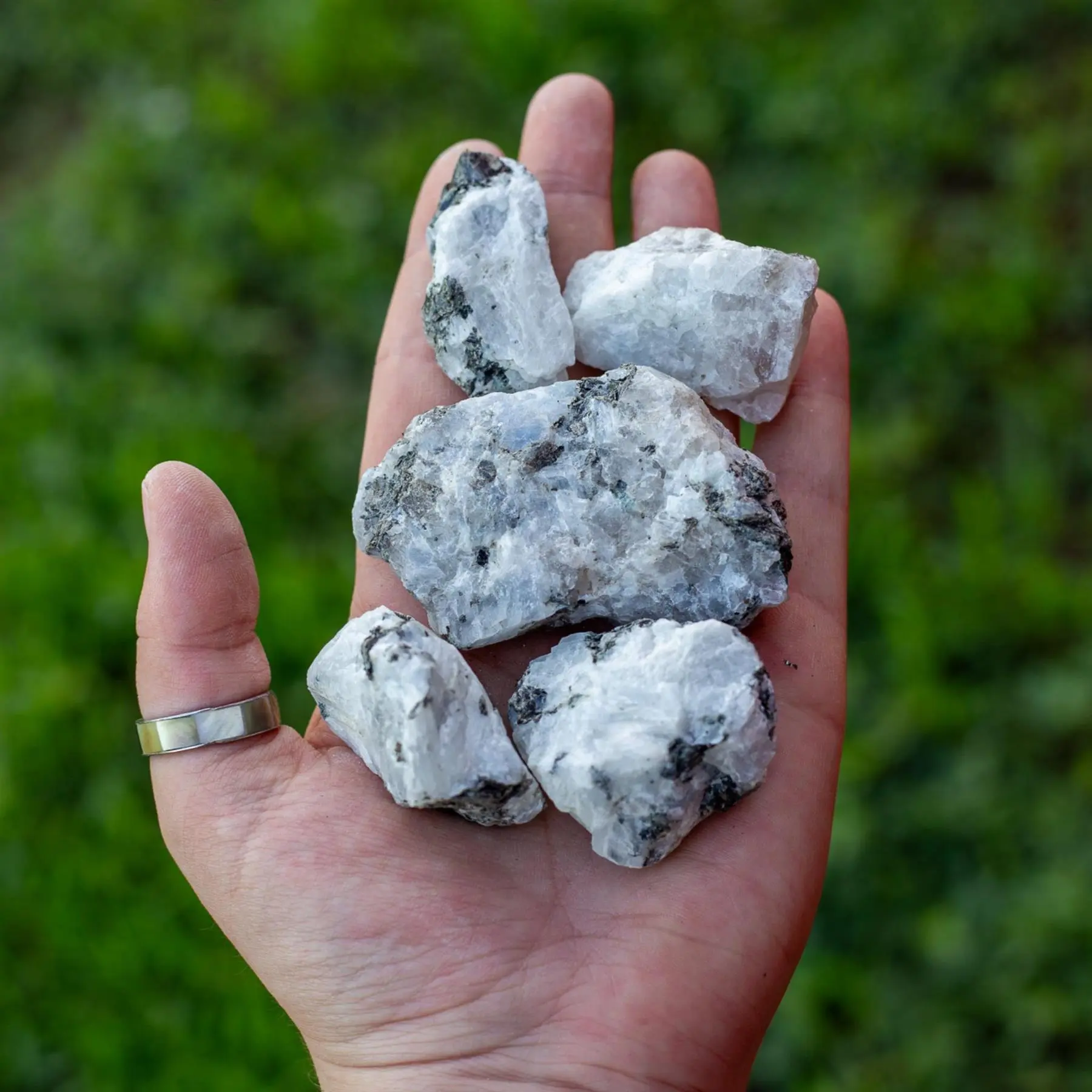Down To Earth Rainbow Moonstone Raw 1-2 Inch Rough Pieces for Chakra Activation & Emotional Harmony Water Element Gemstone