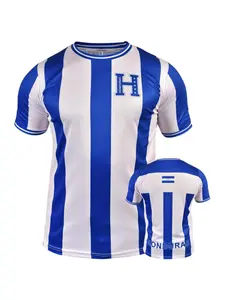 Honduras Football Jersey, Geometric Pattern, Fitted Style, Moderate Fabric Thickness, Casual Wear, All Seasons, Men Women Unisex