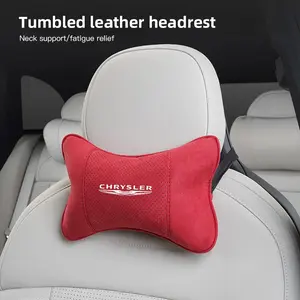 Car Suede Headrest Neck Support Auto Seat Accessories For Chrysler 300c 200 Pacifica Phev Voyager Sebring Aspen PT Cruiser Airflow Crossfire Concorde