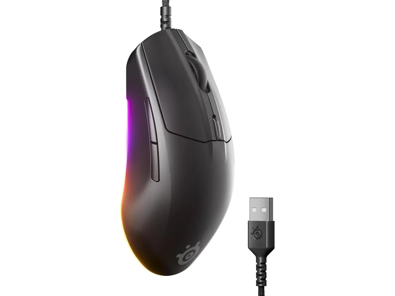 SteelSeries Rival 3 Gen 2 Gaming Mouse — 8500 DPI TrueMove Core Optical Sensor, 60 Million Click Durability, Low Latency, 77g Lightweight, 100% PTFE Feet, RGB — Black