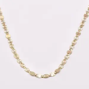 14k Solid Gold Mirror Link Chain Necklace