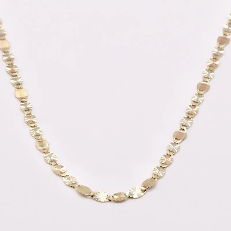 14k Solid Gold Mirror Link Chain Necklace
