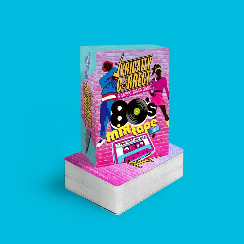 Lyrically Correct Mixtape Edition 80s Music Trivia Card Game, Hip Hop, R&B, Funk and Pop, 150 Cards