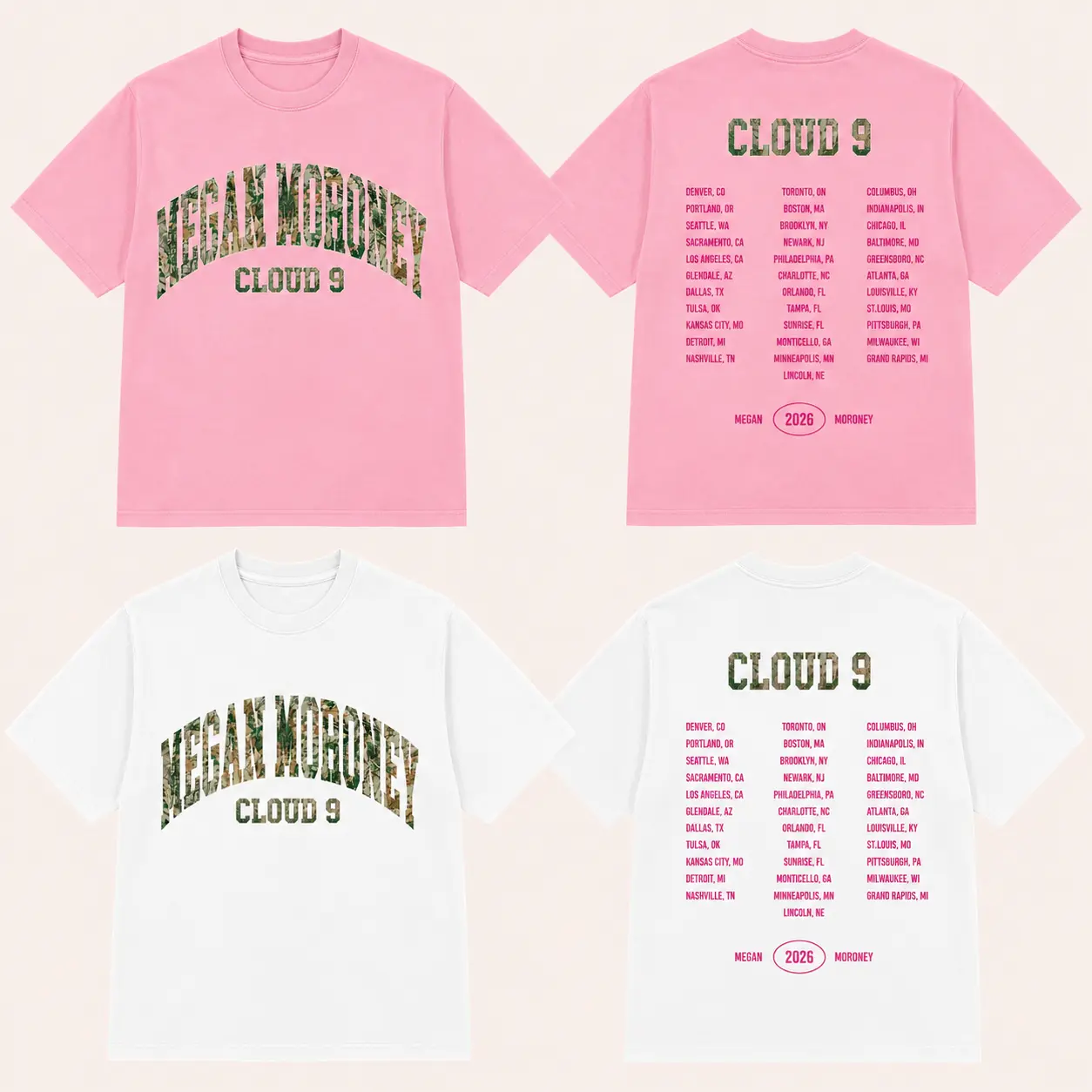 2-sided Comfort Colors Megan Moroney Merch The Cloud 9 2026 Tour Country Music Fan Gifts Shirt HFN