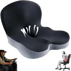 1pc Ergonomic Memory Foam Seat Cushion With L-Shaped Back And Lumbar Support Design, Breathable Comfortable Cushion For Long Sitting, Suitable For Home, Office Chair, Study Chair, Living Room, Car, Work, Relaxing And Daily Use