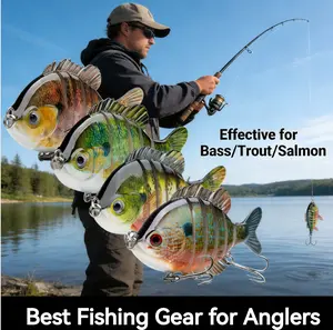 4pcs SwimPanfish Multi Jointed Panfish Bluegill Swimbaits Hard Topwater Bass Lures Fishing Lure Crank Saltwater 3.5in/0.85oz, Pack Of 4 Consistent With The Picture