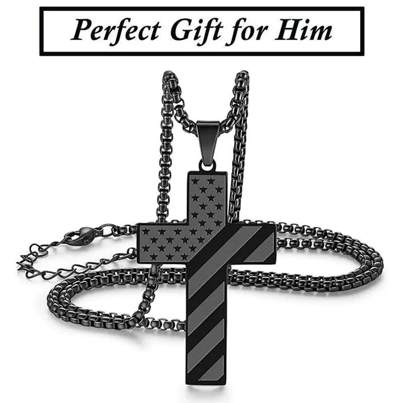 Cross Necklace for Teen Boys & Men – Gift for Son, Boyfriend, or Husband – Graduation, Birthday, Christmas, Valentine’s Day, Easter, Confirmation