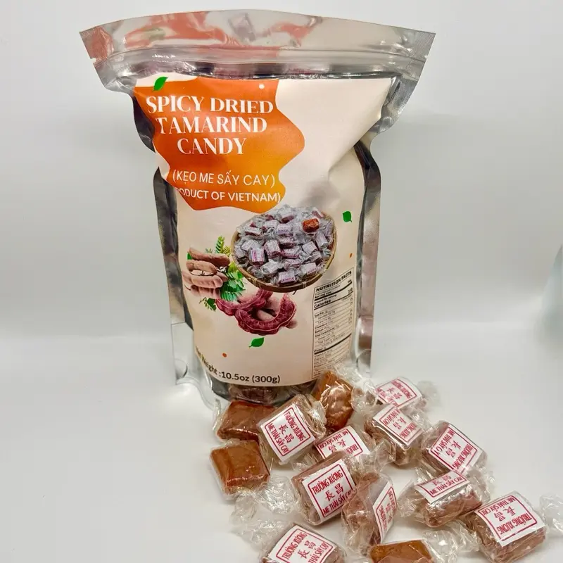 Spicy Dried Tamarind Candy 10.5oz - Kẹo Me Sấy Cay 300g - Sweet Candy from Vietnam