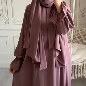 1 Piece Headscarf Integrated Design Floral Pattern Nida Fabric Loose and Comfortable Abaya for Women, Suitable for Daily Use, Prayer, Spring/Summer/Autumn, Islamic Clothing Muslim Robe Summer Abaya Femme