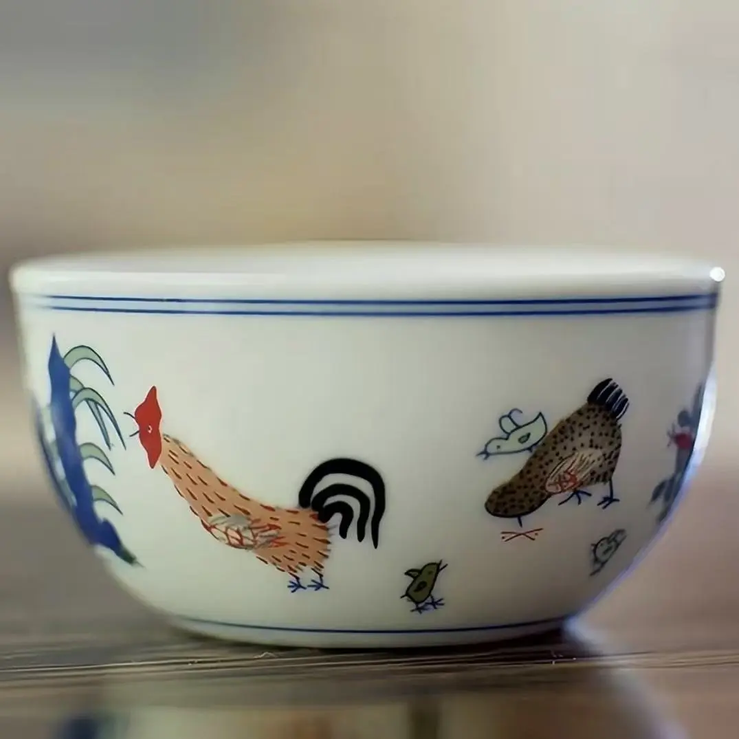 Doucai Chicken Cup Perfect Replica | Chinese Porcelain Art Cup | Hand Painted Ceramic Tea & Espresso Cup