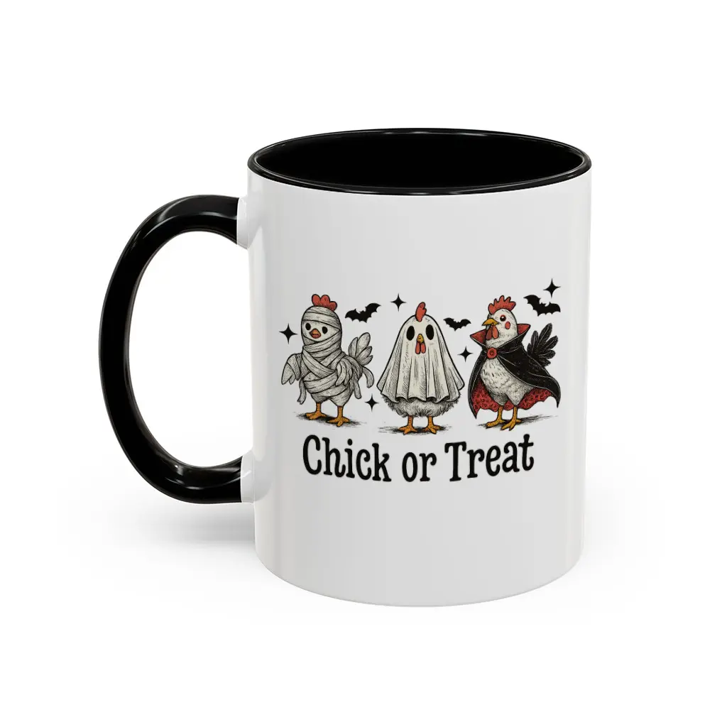 Stylish Ceramic Chick Or Treat Funny Halloween Chicken Mug - Beverage Drinkware for Kitchen Use - hll11299