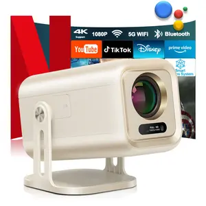 Intejoy AI Smart Projector with WiFi and Bluetooth,4K 1080P Outdoor Movie Projector for Home Theater,Auto Keystone 270° Stand & 300" Display[Authentic 400 ANSI-Google Store-Voice Control]Thanksgiving Christmas  Holiday gifts