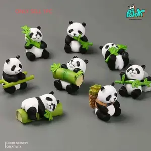 Cute Panda Animal Model Figure Blind Bag Toy, Realistic Bamboo Hugging Design, Perfect Car Decor & Desk Ornament, Trendy Gift Idea!