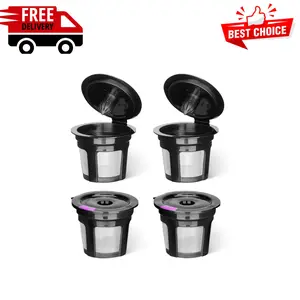 Reusable K Cups for Keurig K Elite, K Classic 4 Pack K Cup Coffee Filters - Black