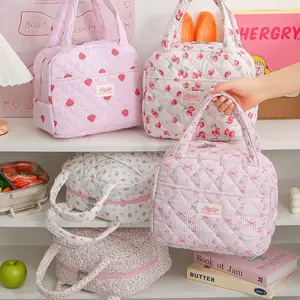 New Floral Makeup Bag, Commuter Lunch Bag, Coin Key Storage Pouch, Cute Handheld Travel Organizer, Large Capacity Cosmetic Bag, Travel Cosmetic Bags