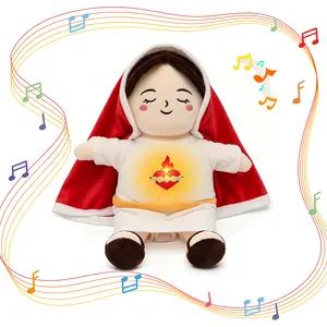 15” Breathing Stuffed Toy with Light & Sound,Soft Soothing Sleep Companion Plush Doll for Kids, Perfect Calming Plush Toy Gift for Birthday