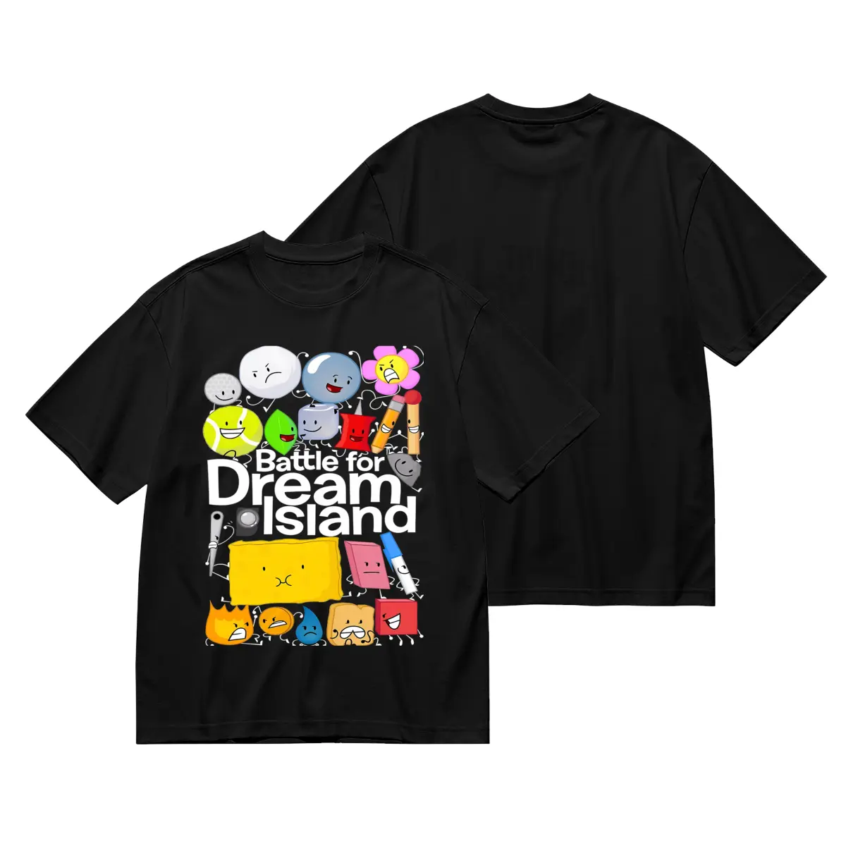 Battle for Dream Island Graphic T-Shirt, Black Oversized Heavyweight 100% Cotton Pre-Shrunk Unisex Short Sleeve Tee Sizes S-3Xl Breathable Printed Streetwear for Adults