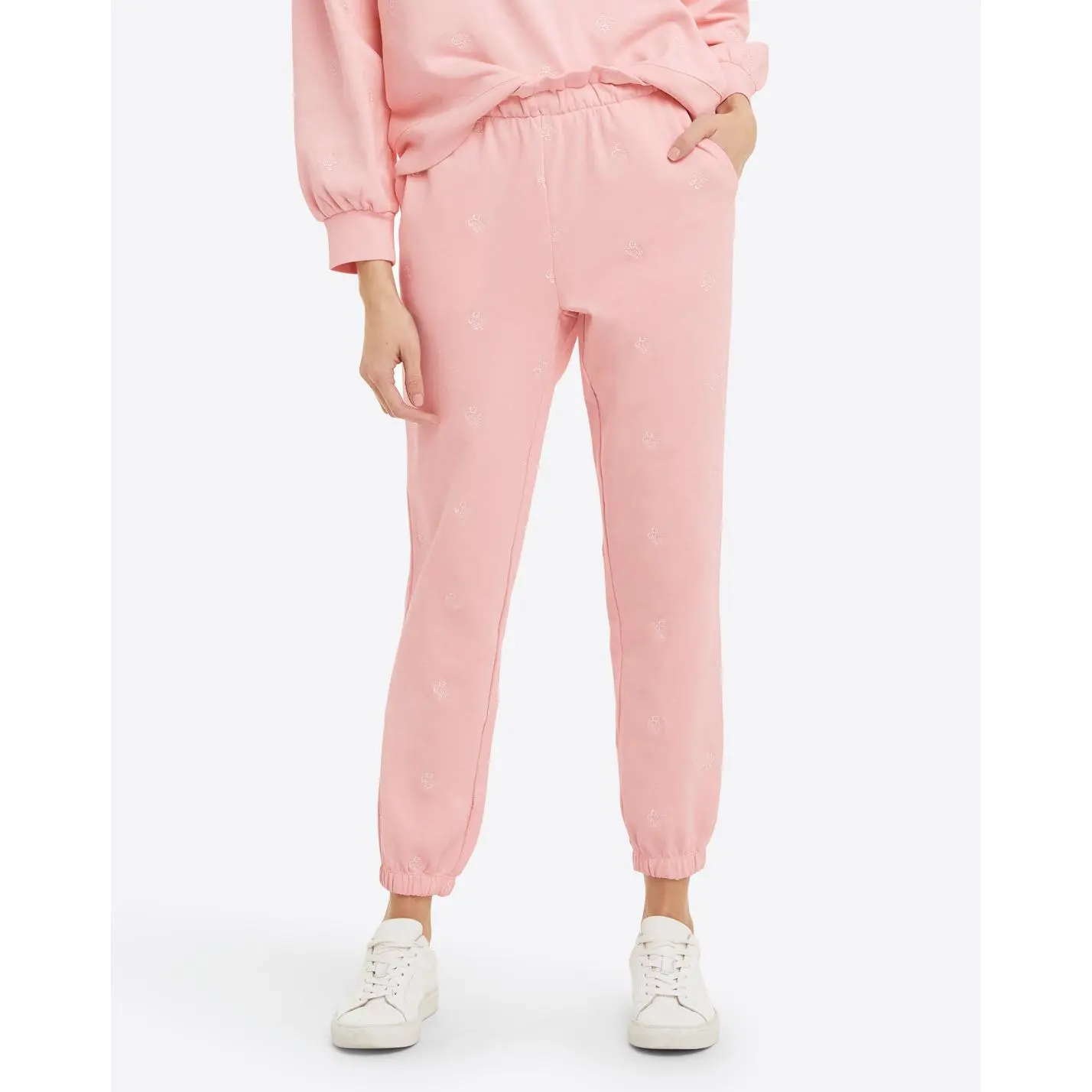 Bobbie Sweatpants in Pink Embroidered Viola