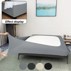 Seasonal Solid Color Milk Silk Bed Skirt, Elastic Four-Sided Wraparound, Universal European and American Sizes, Mattress Protector Cover