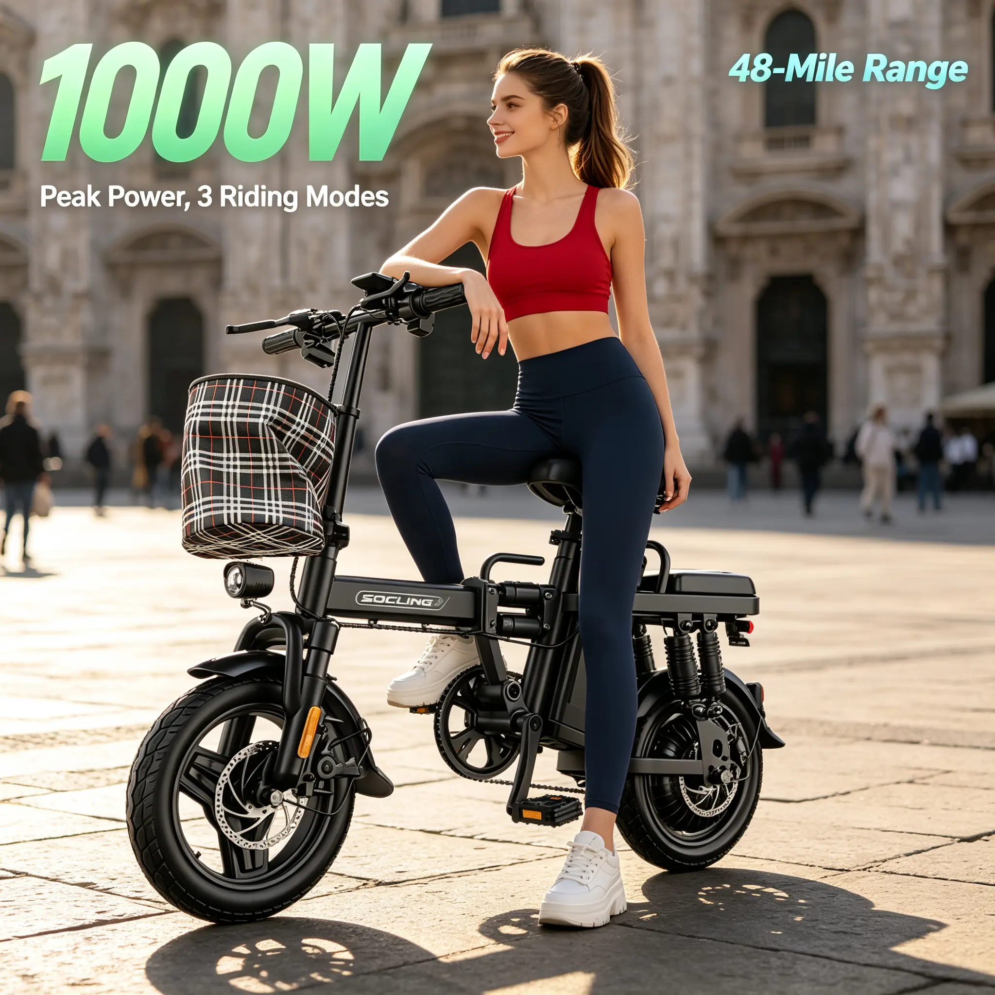 Z1 Lightweight Folding Electric Bike, Portable Foldable City E-Bike for Short Trips, Daily Commuting and Weekend Getaways