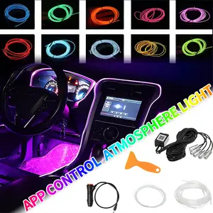Car RGB Interior Ambient LED Strip Light 6M 5 in 1 RGB 16 Million Colors APP Music Control Sound Active Effects Universal for All Cars and Trucks