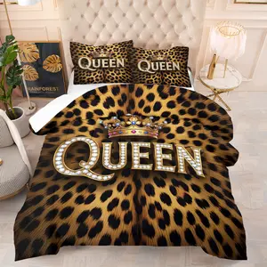 Luxury Leopard Print Blanket Set, Soft Warm Bedding with Pillowcases, Perfect Gift for Friends & Family, Bedroom Essential