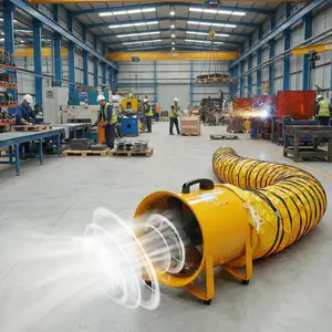 Garvee 12 Inch Utility Blower Fan with 16.4ft Duct, 3500 CFM High Velocity Portable Heavy Duty Industrial Exhaust Fan, for Crawl Spaces, Workshops, Attics, Basements, Garage