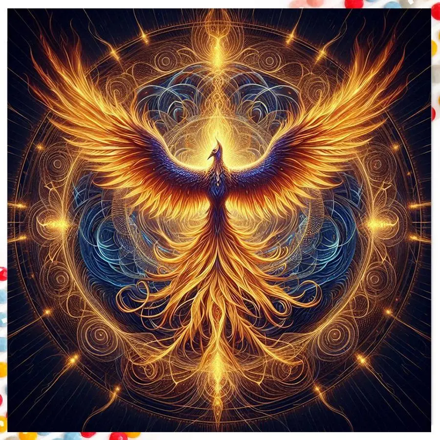 Phoenix Pattern DIY Diamond Arts Colorful Painting Kit without Frame, DIY 5D Diamond Arts Colorful Painting Kit, Wall Art Decor for Home