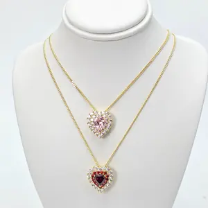 Multicolor Heart and Chain Necklace Size 23 Inches Vibrant Eye-Catching Accessory for Stylish Outfits