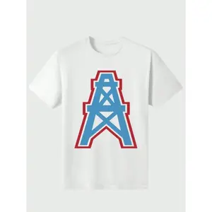 Houston Oilers Casual T Shirt with Bold Print Made from 100 Percent Cotton
