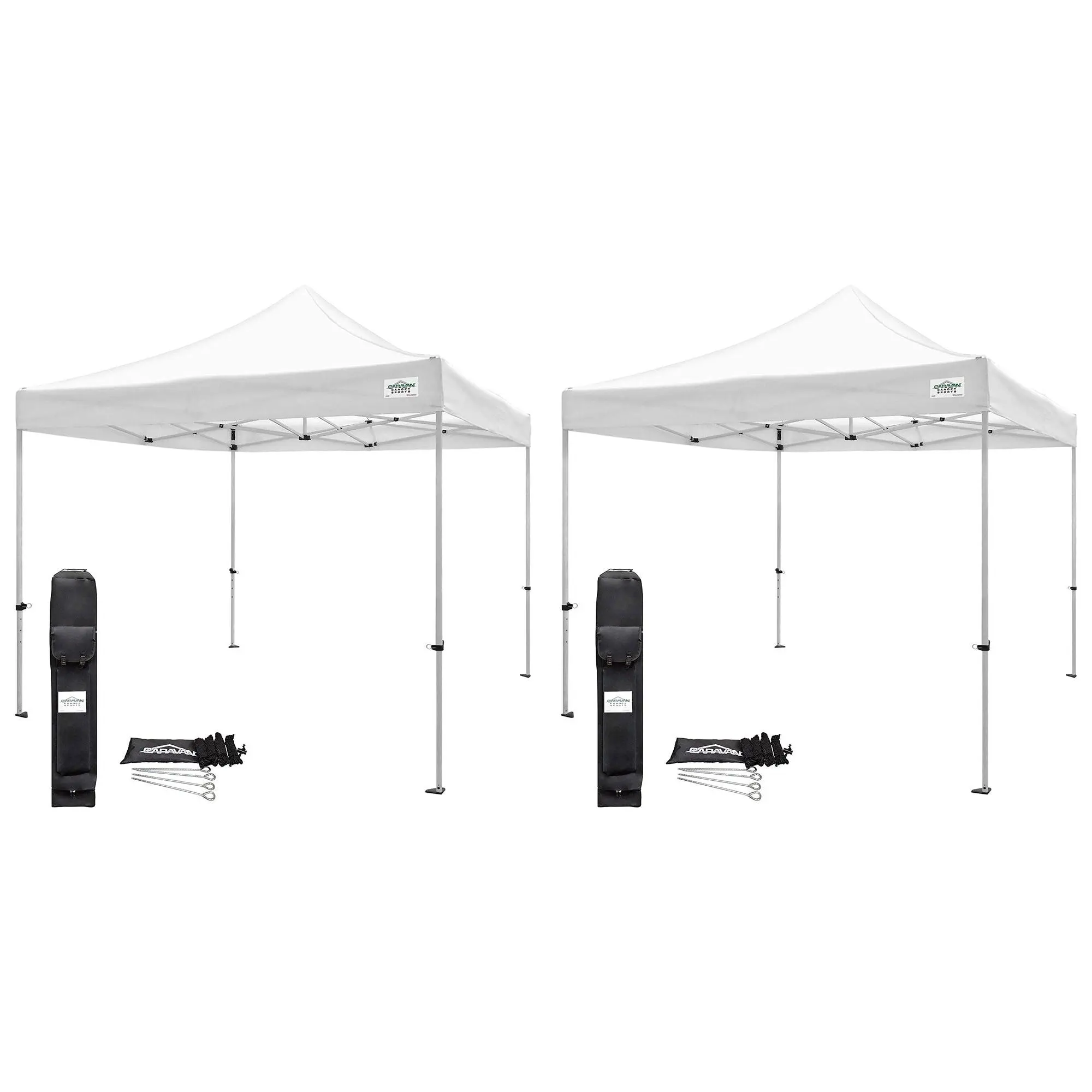 Caravan Canopy TitanShade 10 x 10 Steel Portable Instant Canopy, White (2 Pack)