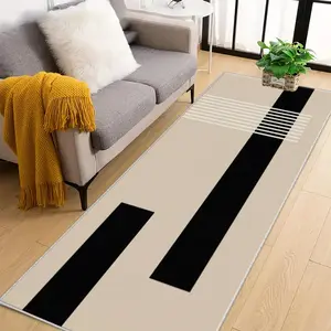 Minimalist geometric corridor runner carpet, Modern Geometric Rug, soft washable long strip running track carpet for bedroom, for room decoration corridor living room bedroom bedside balcony kitchen doorway entrance farmhouse, home decoration long strip