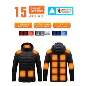 Without battery pack.men's autumn winter heating vestWarm thick hooded jacket coat.Good for hikingSkiingHiking
