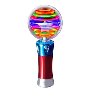 Glowing Star Round Ball Sticks Light Up Spinning Ball Wand Stick Party Supplies Glowing LED Stick Toy Light Show Favor