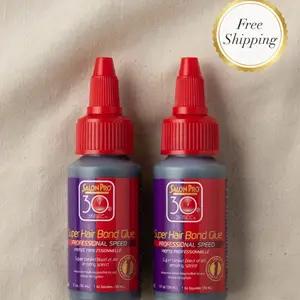 Salon Pro 30 Second Super Hair Bond Glue 1oz - Lot of 2 Pack Weave Extension Fast Drying Anti-Fungal Professional Hair Bonding Glue for Extensions