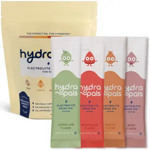HydraPals Kids Electrolyte Drink Mix Variety Pack, 16 Hydration Powder Packets, 4 Flavors, No Artificial Dyes, Kosher OU Certified
