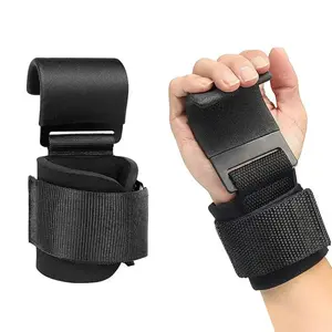 Weight Lifting Hook Grips with Wrist Wraps, Heavy-Duty Gym Fitness Hook Wrist Straps for Weightlifting, Pull-Ups and Powerlifting, Workout Accessories Training Attachments for Women & Men