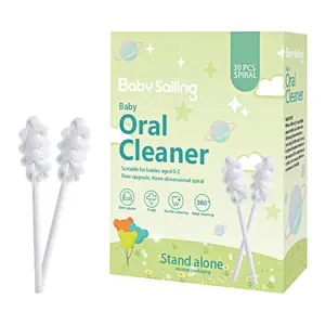 Baby Tongue Cleaner – Gentle Newborn Oral Care, Disposable Toddler Tooth Brush for 0-24 Months Tooth Mouth Gum Clean (30-Pack, Spiral)