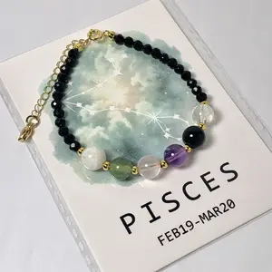 Pisces Crystal Bracelet - Handcrafted Natural Crystal 12 Constellation Bracelet - Crystal Shore